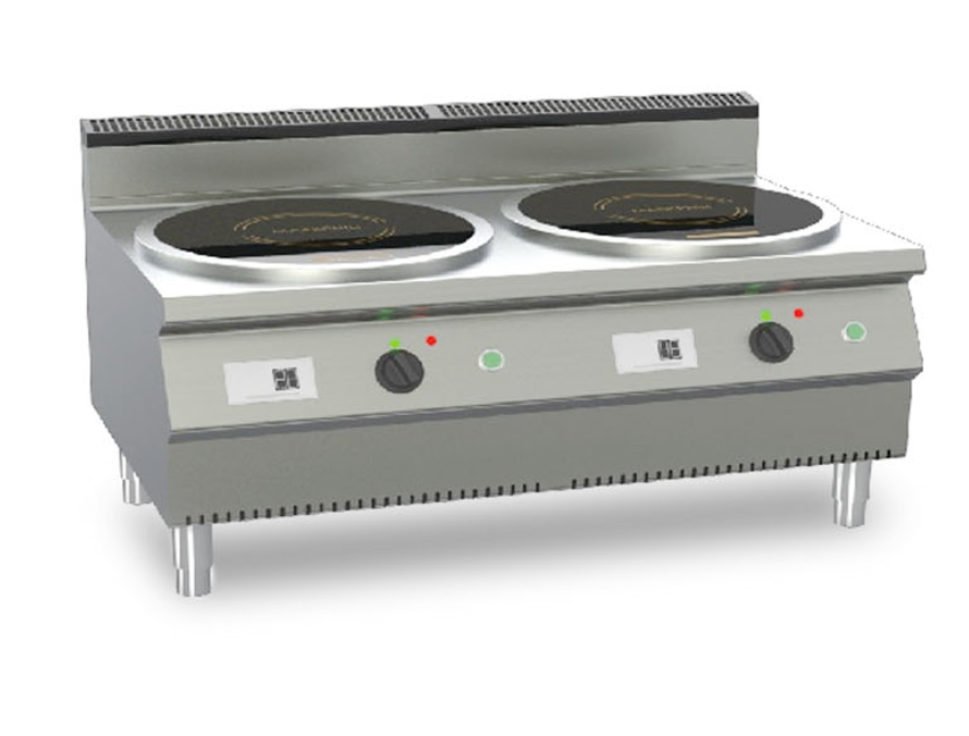 Induction double unit stock pot stove 