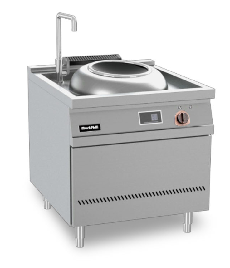 Floor stand induction cooking wok 