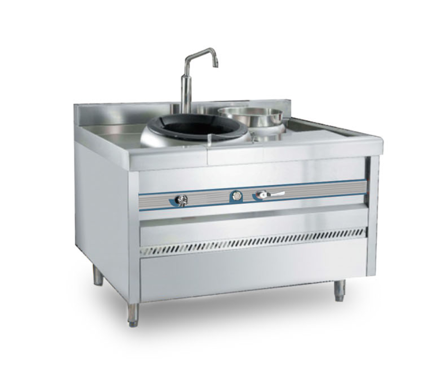 Gas 1 ring 1 rear pot environment cooking wok range(open style)