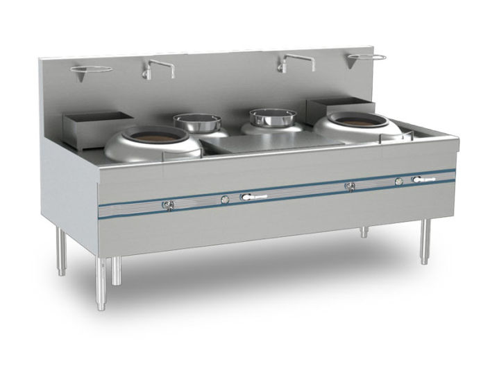 Gas 2 ring 2 rear pot environment cooking range